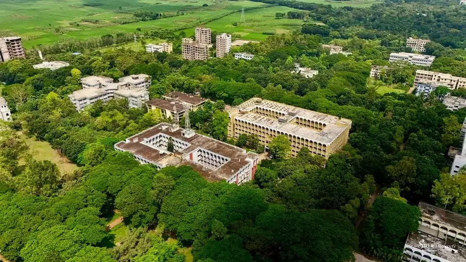 The campus from above